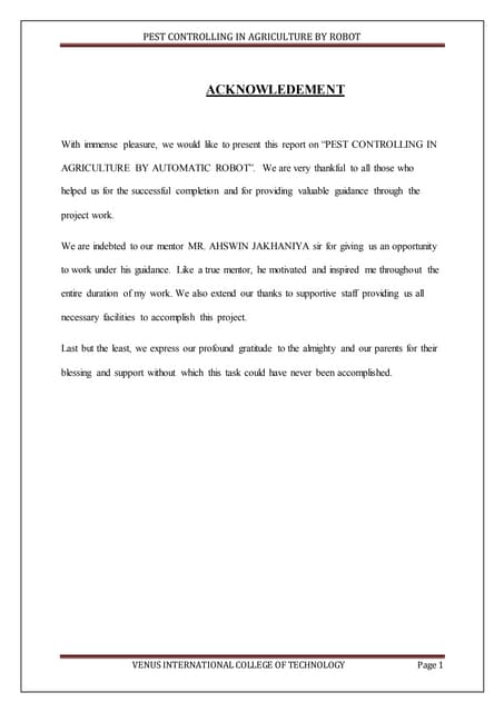 Agriculture Robot report