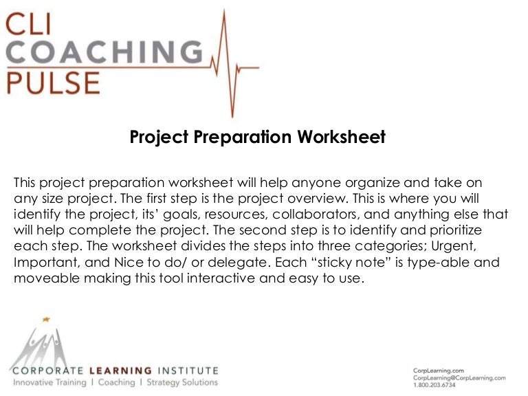Project Preparation Worksheet