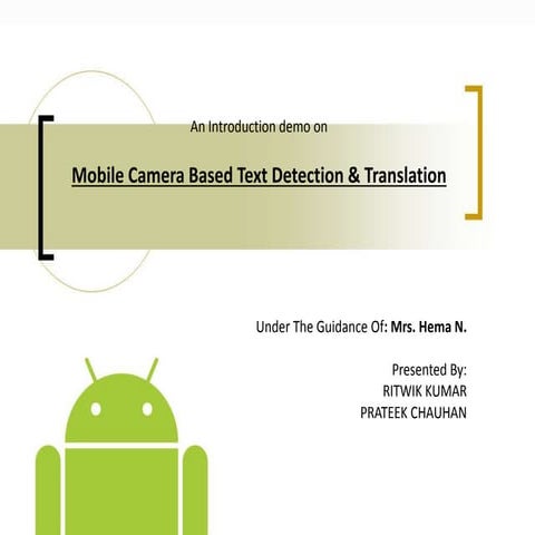 Word Detection & Translation from image on an android device | PPT