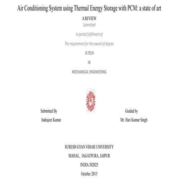 Air Conditioning System using Thermal Energy Storage with PCM