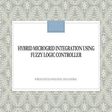 HYBRID Microgrid Integration Using Fuzzy Logic Controller 
