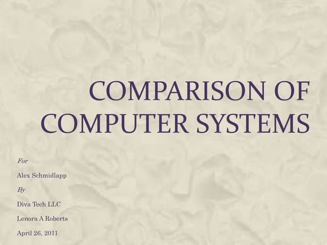 Comparison of Computer Systems