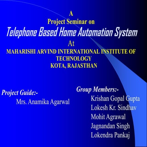 Telephone Based Home Automation System By Lokendra Pankaj