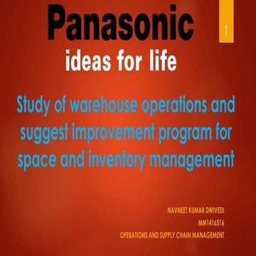 Space and Inventory Managemet Program at Panasonic India Warehouse