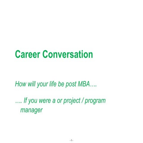 Project Program Manager Career Conversation