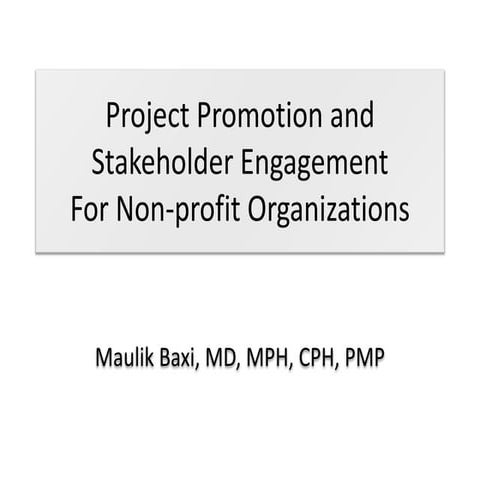 Project promotion and marketing for non-profit organizations | PPTX