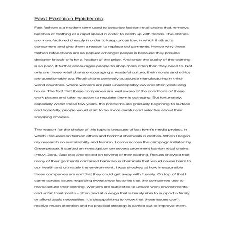 Dark Side Of Fast Fashion Pptx