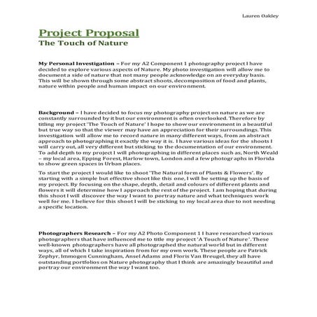 Project proposal