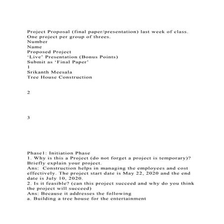 Project Proposal (final paperpresentation) last week of class. On.docx