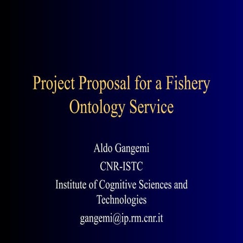 Project proposal for a fishery ontology service