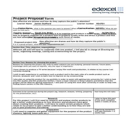 Project proposal form | DOC