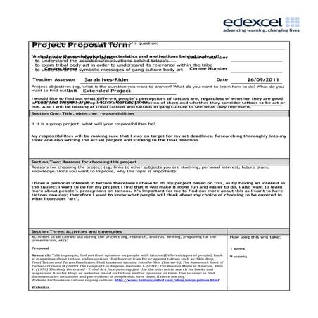 Project proposal form