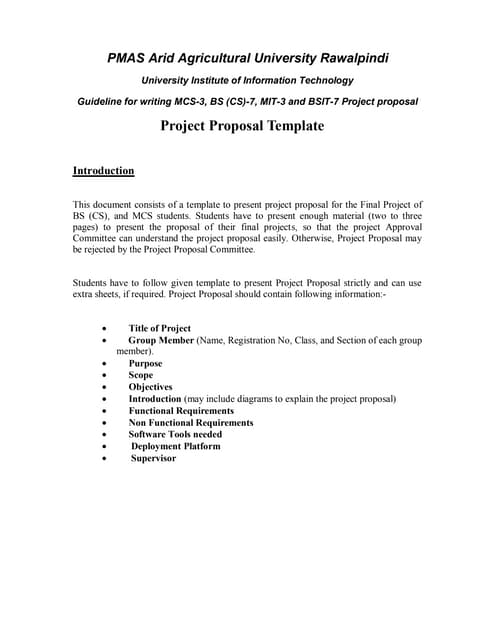 Project proposal templates
