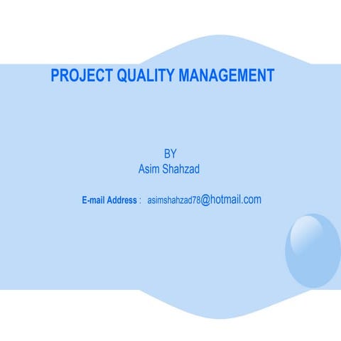 Project Quality Management
