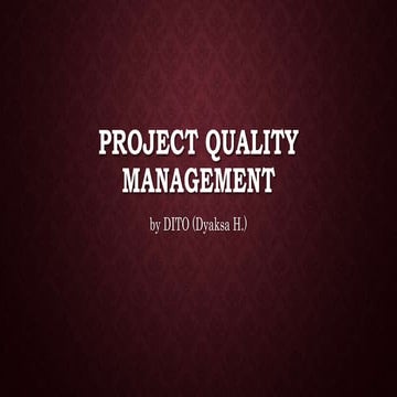 Project quality management