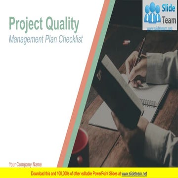 Project Quality Management Plan Checklist PowerPoint Presentation Slides