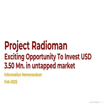 Project Radioman  pdf finance DCF Business