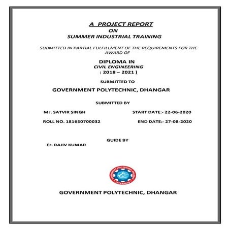 INDUSTRIAL TRAINING REPORT FOR CIVIL ENGINEERING visual data 5