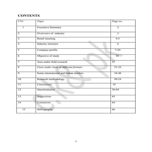 project report on topic comparative analysis of Big Bazaar and Vishal mega mart