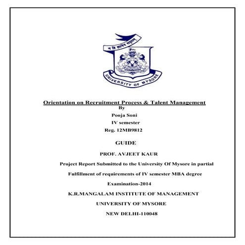 Orientation on Recruitment process and talent management, Tata Consultancy En...