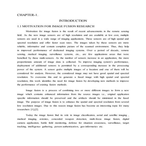 Motivation for image fusion