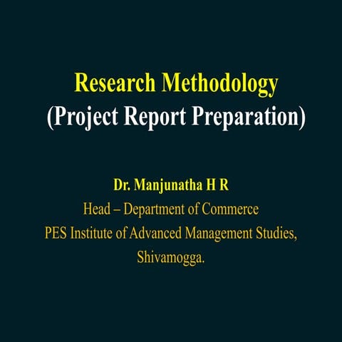 Comprehensive Guide to Research Methodology and Project Report ...