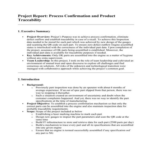 Process Confirmation and Product Tracecability Project Report.docx