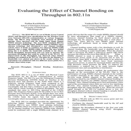 Evaluating the Effect of Channel Bonding on Throughput in 802.11n