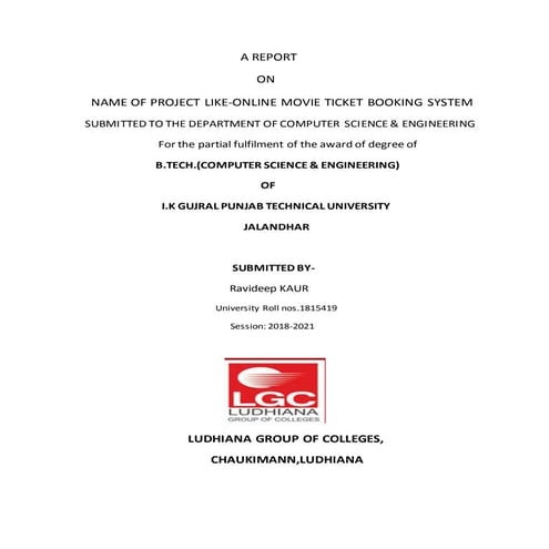 Project report cinema