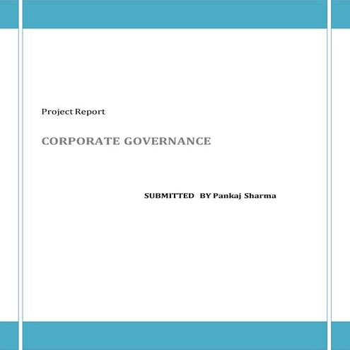 Project report corporate governance