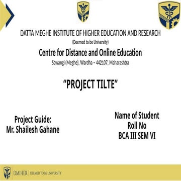 PROJECT REPORT FORMAT BCA final semester pptx