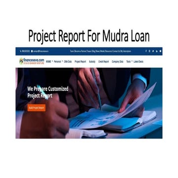 Project Report For Mudra Loan