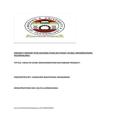 Project report for second year of study in bsc information technology