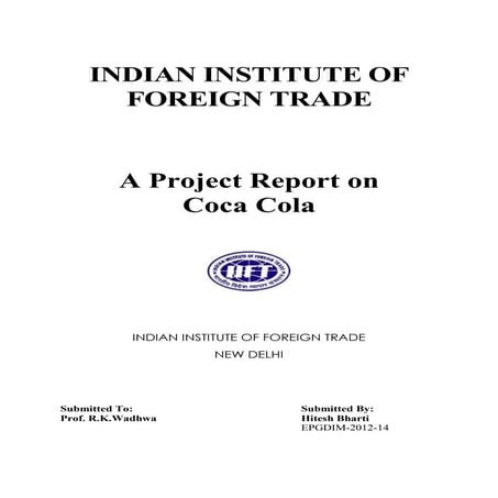 Project report im coke cola