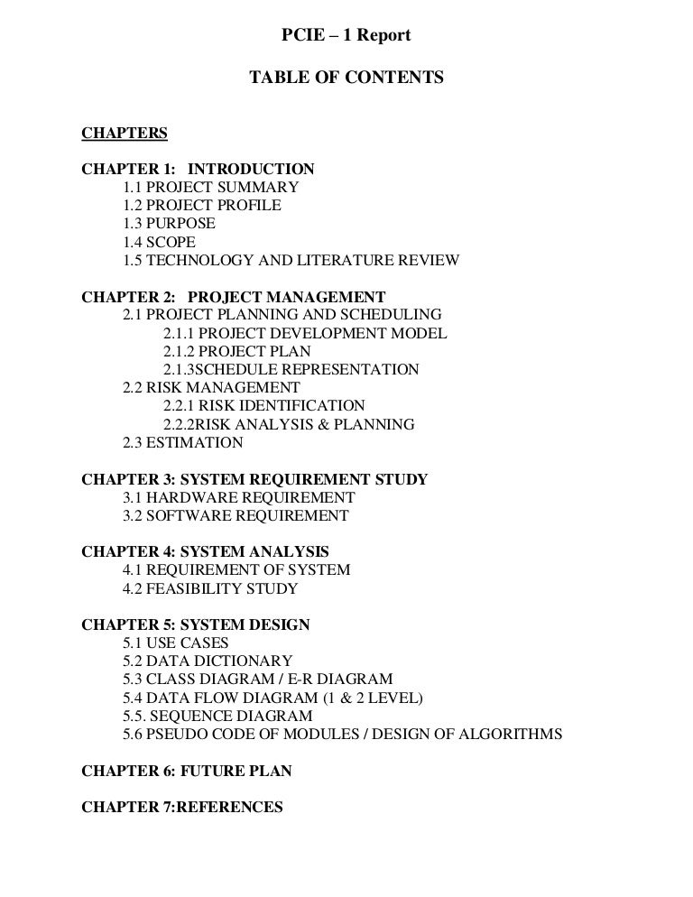 Project report index pcie1