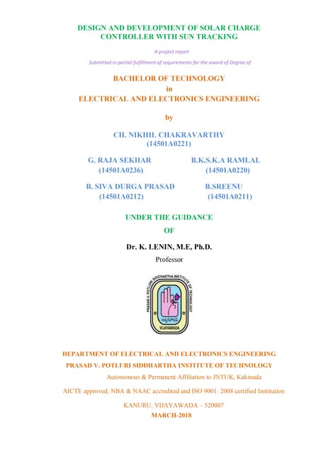 DESIGN AND DEVELOPMENT OF SOLAR CHARGE CONTROLLER WITH SUN TRACKING
