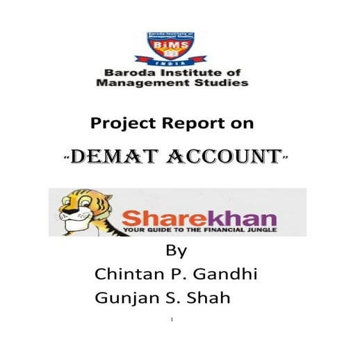 Project Report Of Share Khan