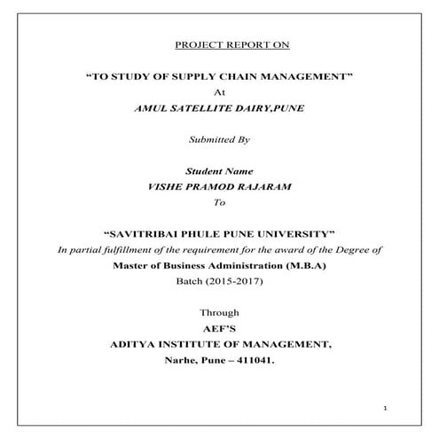 Amul supply chain management