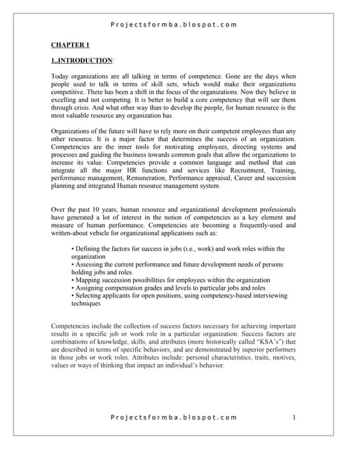 Project report on competancy mapping