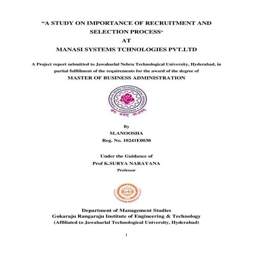 Project report on_importance_of_recruitment_and_selection_process