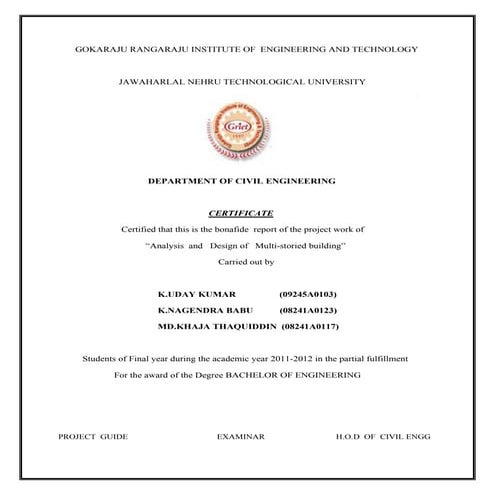 Project report on multi storied building expertcivil