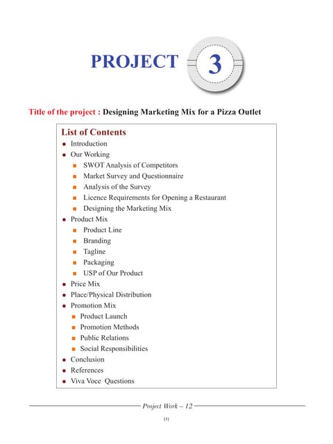 BUSINESS STUDIES PROJECT ON MARKETING MANAGEMENT