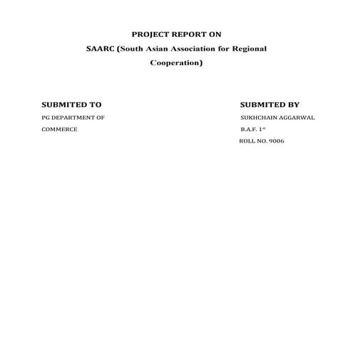 Project report on saarc