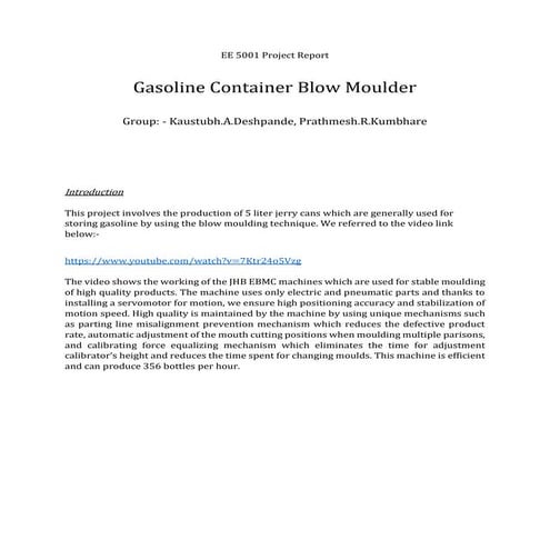 Project report PLC motion control