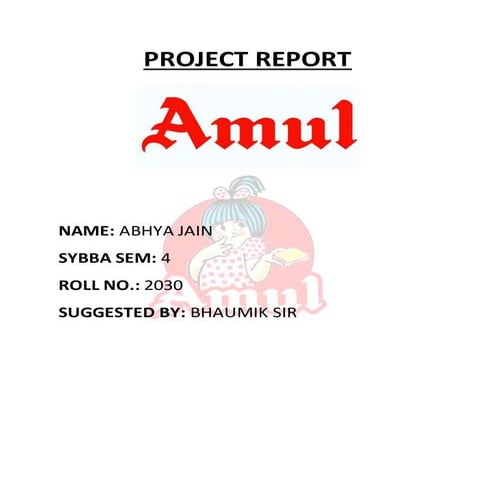 Amul Project report pppp