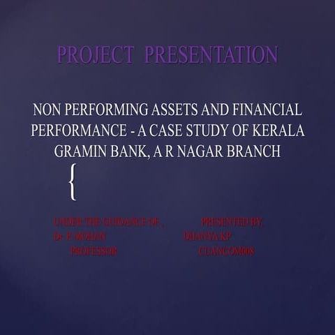 Project report presentation  NON-PERFOMING ASSETS