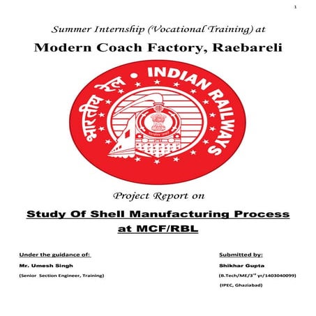 Project Report (Modern Coach Factory, Raebareli)