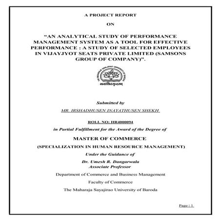 Project Report on Performance Management System