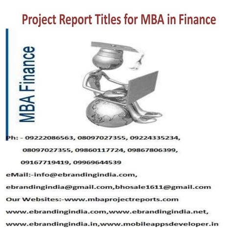 Project report titles for mba in finance