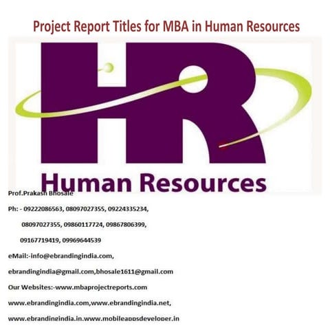 Project report titles for mba in human resources